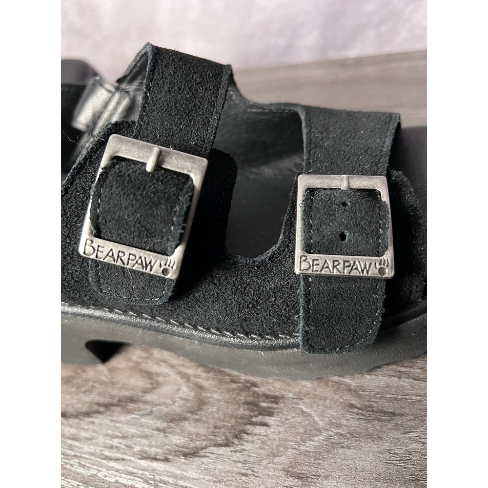Bearpaw Platform Sandals Adjustable Buckle Chunky Lug Sole Black Women's Size 8 - Picture 4 of 6